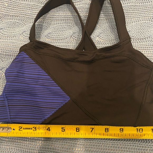 Lululemon running bra top size 4 xs Black & Royal Racerback - Picture 2 of 4